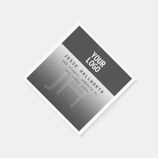 Ihr Logo, Geschäftsname und Monogramm Serviette (Ecke)