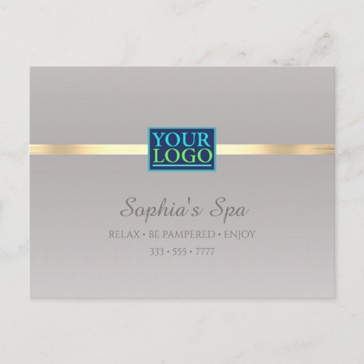 Ihr Logo, Geschäftswerbung, Name Info Silver & Gol Postkarte (Vorderseite)