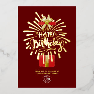 Ihr Logo Geschenk Feuerwerk Burgund Geburtstag Folieneinladung