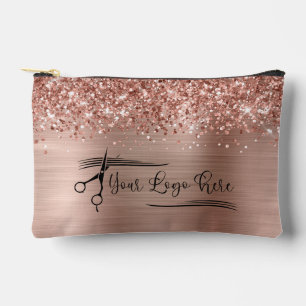 Ihr Logo Glänzende Rose Gold Glamour Zubehörtasche
