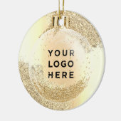 Ihr Logo Gold Glitzer Tropfen Trendy Weihnachtsbal Keramik Ornament (Links)