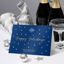 Ihr Logo Gold Stars Navy Blue Business Happy