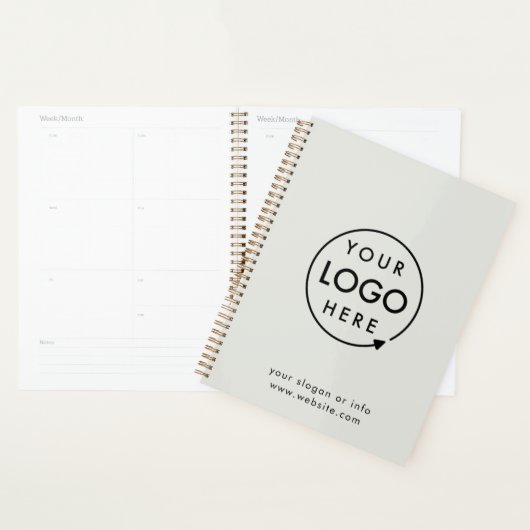 Ihr Logo | Graues Geschäft Modernes Minimalistisch Planer (Anzeige)