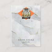 Ihr Logo Gray Gold Lines Marble Earring Holder Visitenkarte (Vorderseite)