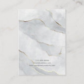 Ihr Logo Gray Gold Lines Marble Earring Holder Visitenkarte (Rückseite)
