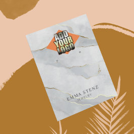 Ihr Logo Gray Gold Lines Marble Earring Holder Visitenkarte