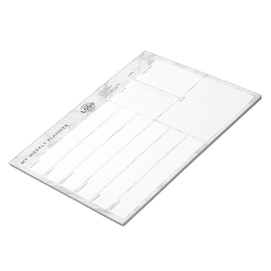 Ihr Logo Gray Marble Einfache, unbedruckte Weekend Notizblock (angewinkelt)