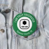 Ihr Logo Grün weiße Mitarbeiter Unternehmen geimpf Button (Beispiel)