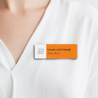Ihr Logo helle Orange White Elegant Moderner Titel Namenschild