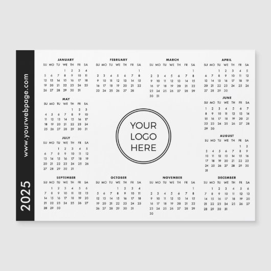 Ihr Logo hier 2025 weißer Magnetkalender Magnetkarte (Vorderseite)