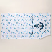 Ihr Logo hier Anker nautische moderne Sommer Strandtuch (Vorderseite)