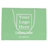 Ihr Logo hier auf Minze Green Große Geschenktüte (Rückseite)