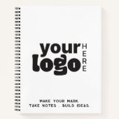 Ihr Logo hier Berufliche Schwarz-weiße Markenbezei Notizblock (Vorderseite)