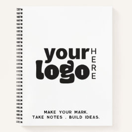 Ihr Logo hier Berufliche Schwarz-weiße Markenbezei Notizblock