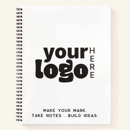 Ihr Logo hier Berufliche Schwarz-weiße Markenbezei Notizblock (Vorderseite)