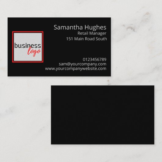 IHR LOGO HIER BERUFLICHES UNTERNEHMEN BRANDED BLAC VISITENKARTE (Vorne/Hinten)