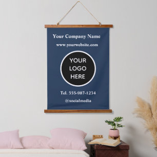 Ihr Logo hier Business Corporate Modern Brand Wandteppich Mit Holzrahmen