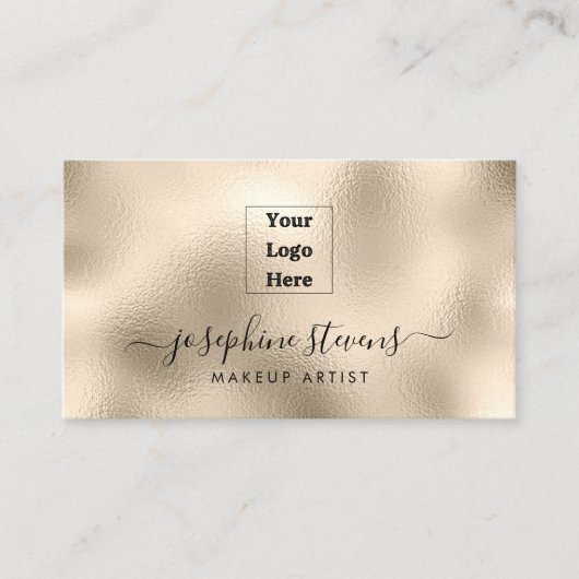 Ihr Logo Hier Champagne Fotoleime Typografie Visitenkarte (Vorderseite)