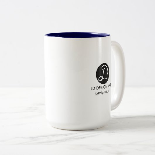 Ihr Logo Hier editierbare Geschäftstätigkeit und W Zweifarbige Tasse (VorderseiteRechts)