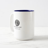 Ihr Logo Hier editierbare Geschäftstätigkeit und W Zweifarbige Tasse (Vorderseite Links)