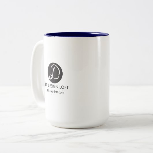 Ihr Logo Hier editierbare Geschäftstätigkeit und W Zweifarbige Tasse (Vorderseite Links)