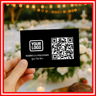 Ihr Logo Hier Einfach Modern Minimal Schwarz QR-Co Visitenkarte