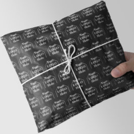 Ihr Logo hier Einfach Schwarz-Weiß-Muster Seidenpapier