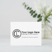 Ihr Logo hier Einfache und benutzerdefinierte Werb Postkarte (Stehend Vorderseite)