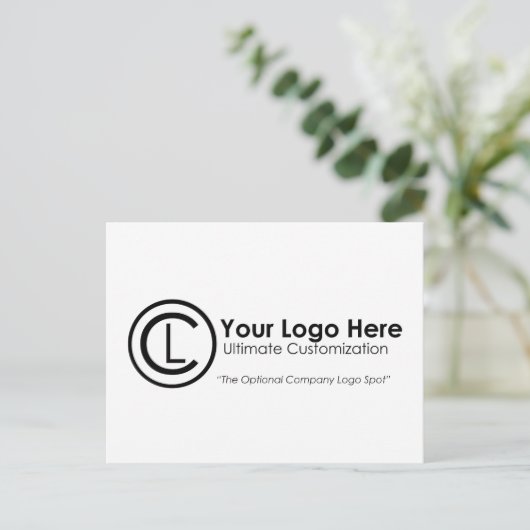 Ihr Logo hier Einfache und benutzerdefinierte Werb Postkarte (Stehend Vorderseite)