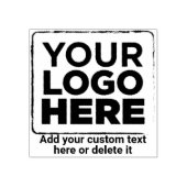 Ihr Logo hier Einfaches 2"x2" Business Text Gummistempel (Prägung)