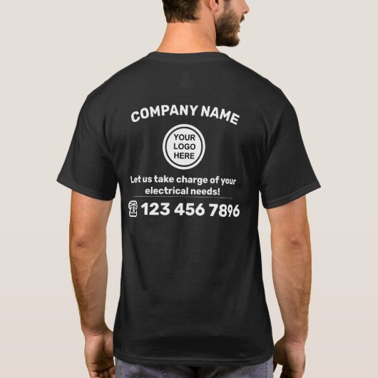 Ihr Logo hier Electric Service Branded Workwear T T-Shirt (Rückseite)