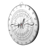 Ihr Logo hier elegante Monogramm Schwarz und Weiß Dartscheibe (Vorderseite rechts)