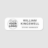 Ihr Logo hier Eleganter schwarzer Titel Namensschild (Vorderseite)