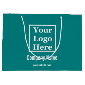 Ihr Logo hier für den Aquamarinen Gebrauch Große Geschenktüte (Rückseite)
