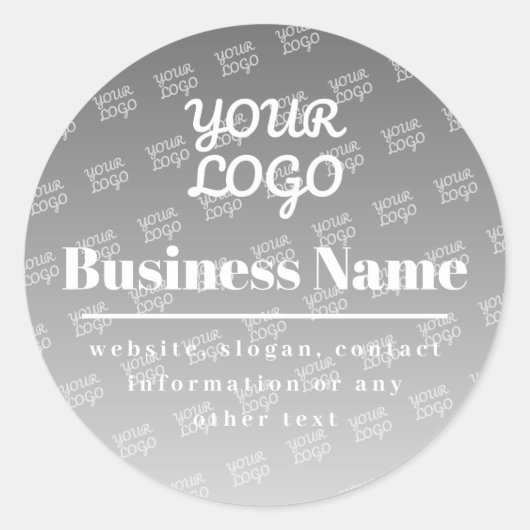 Ihr Logo hier gepolstertes Muster grau und weiß Runder Aufkleber (Vorderseite)