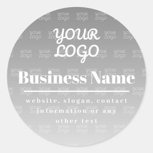 Ihr Logo hier gepolstertes Muster grau und weiß Runder Aufkleber (Vorderseite)