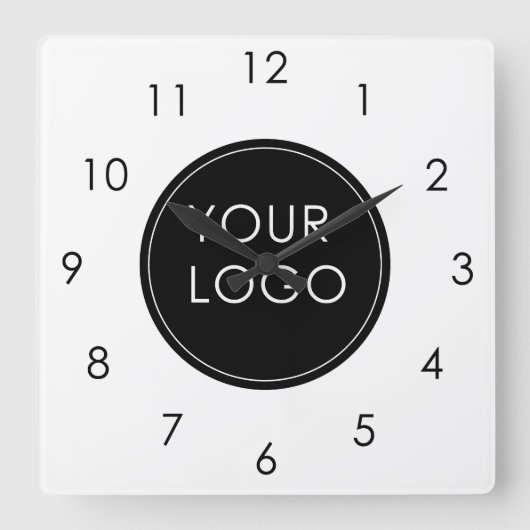 Ihr Logo hier Geschäftsunternehmen Weißes Unterneh Quadratische Wanduhr (Vorderseite)