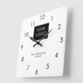 Ihr Logo hier Geschäftsunternehmen Weißes Unterneh Quadratische Wanduhr (Winkel)