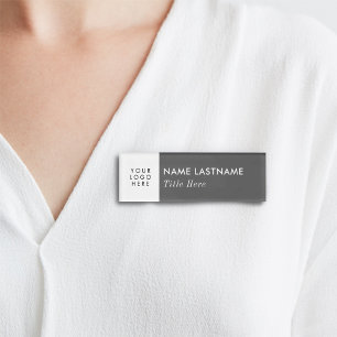 Ihr Logo hier Gray Elegant White Title Namenschild