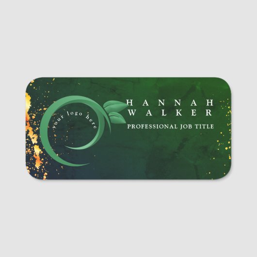 Ihr Logo hier, grün Namensschild (Vorderseite)