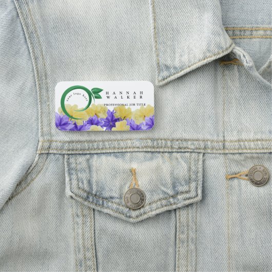 Ihr Logo hier, grüne Blume auf der Wiese Namensschild (Beispiel)