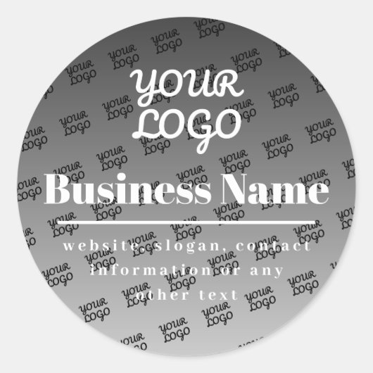 Ihr Logo hier ist schwarz und weiß gepolstert Runder Aufkleber (Vorderseite)