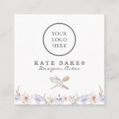Ihr Logo hier Kuchen Backen Koch Blumenfarbe Quadratische Visitenkarte (Vorderseite)