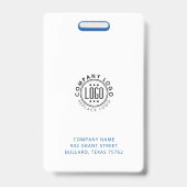 Ihr Logo hier Minimal Blue & White Identity Ausweis (Rückseite)