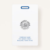 Ihr Logo hier Minimal Blue & White Identity Ausweis (Rückseite)