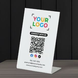 Ihr Logo hier Minimalistisch Verbinde dich mit uns Sockelschild