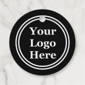 Ihr Logo hier mit schwarzen und weißen Kreisen Geschenkanhänger (Rückseite)