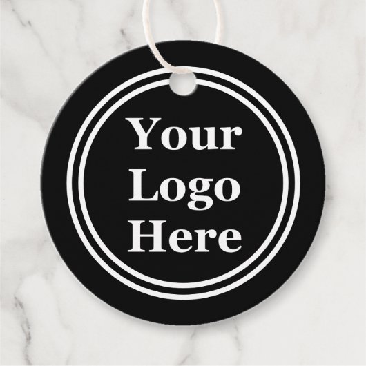 Ihr Logo hier mit schwarzen und weißen Kreisen Geschenkanhänger (Vorderseite)
