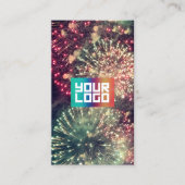 Ihr Logo hier Modern Custom QR Code Fireworks Visitenkarte (Vorderseite)