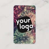 Ihr Logo hier Modern Custom QR Code Fireworks Visitenkarte (Vorderseite)